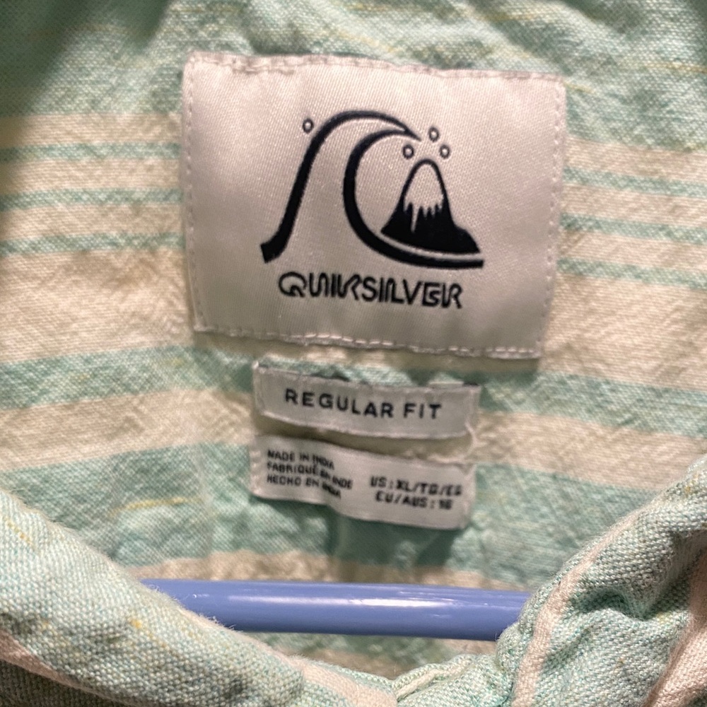 Quiksilver Mint Striped Casual Shirt - Picture 2 of 3